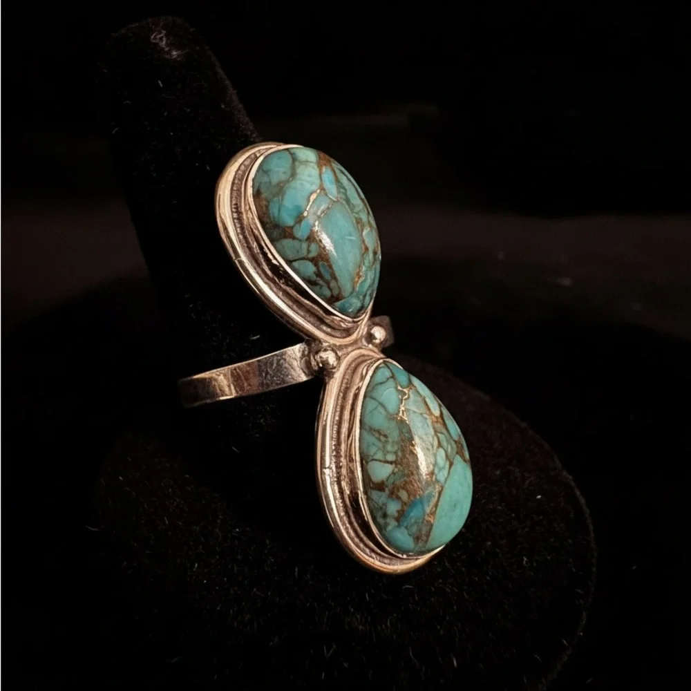 Turquoise‎ and sterling Silver Statement Ring